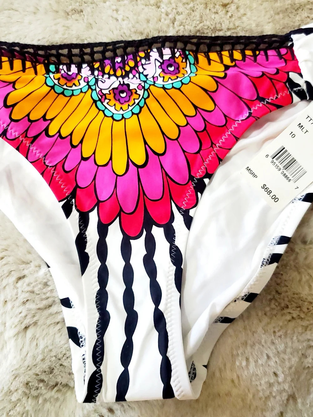 Trina Turk 3-Piece Bikini Set 2 Tops + Bottom 2 NWT & EUC Resort Swim Size 10